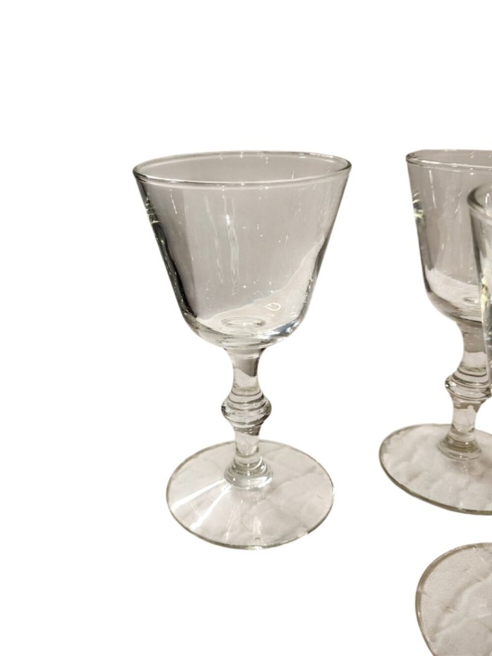 Vintage Simple Georgian Footed Rocks Glasses set of 10